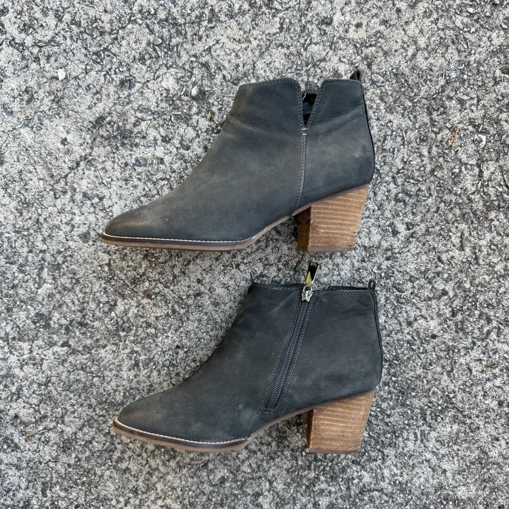 Blondo Norma Womens Sz 10 M Slate Grey Nubuck Waterproof Heeled Bootie *Peeling* - Picture 8 of 14